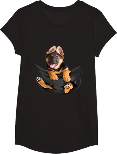 Vista 3 de Dog Lovers Gifts - Camiseta divertida con cara de perro con bolsillo, Negro, S