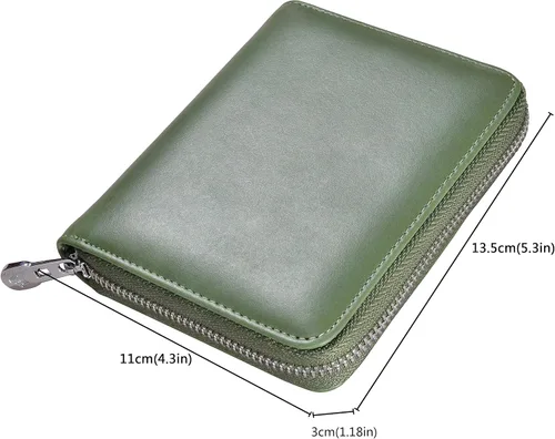 Vista 6 de Easyoulife Funda de cuero genuino para tarjetas de crédito RFID Travel Passport Wallet