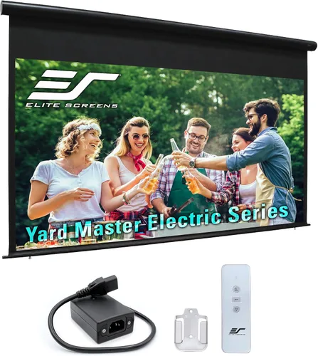 Vista 10 de Elite Screens Yard Master Wireless, 125 pulgadas Diag. Pantalla de proyector motorizada para exteriores 16:9, batería de iones de litio recargable