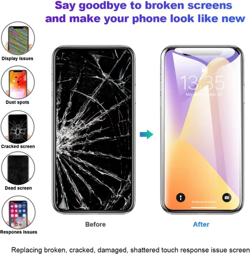 Vista 5 de EFAITHFIX para iPhone X Reemplazo de pantalla LCD de 5.8 pulgadas, pantalla LCD táctil 3D de visualización LCD Full HD, montaje de marco completo