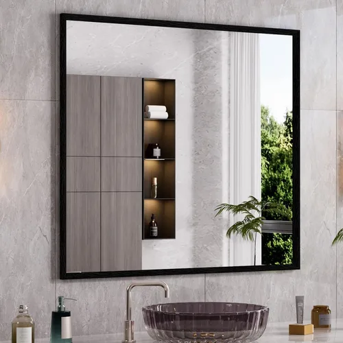 Vista 5 de WEER - Espejo de baño con luces LED, 50x70cm, espejo de tocador montado en la pared, 3 colores regulables, almohadilla antiempañante retroiluminada