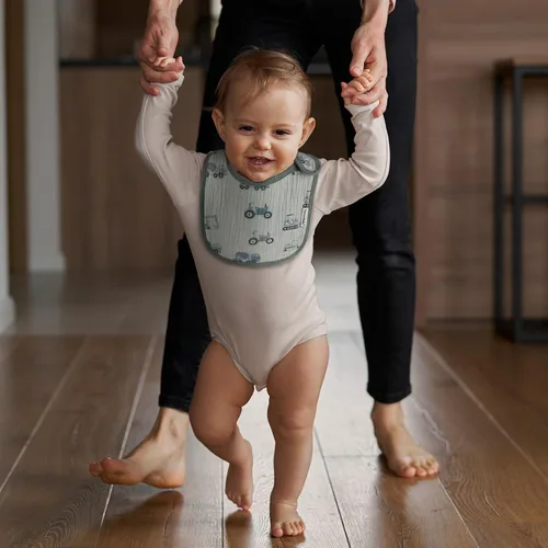Vista 4 de Baberos de muselina para bebés niños y niñas, babero de muselina orgánica para bebé para babeo y dentición, baberos suaves de bandana para babeo