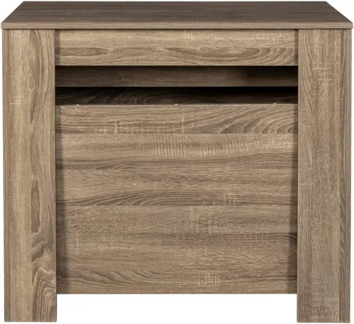 Vista 4 de Mesa de comedor plegable de madera expandible para espacios pequeños, mesa de comedor extensible para ahorro de espacio, mesa de cocina rectangular