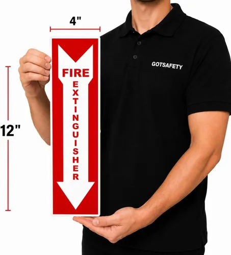 Vista 5 de Calcomanías prémium para extintor de incendios [4 unidades] – Vinilo adhesivo permanente extrema protección UV resistente a la intemperie – Uso