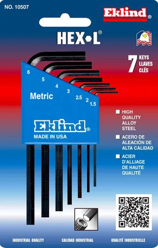 Vista 2 de EKLIND 10507 - Llave Allen hexagonal juego de 7 piezas métricas MM tamaños 15-6 series cortas