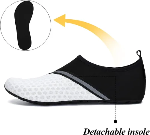 Vista 4 de Zapatos de agua para hombre y mujer de secado rápido para playa piscina natación buceo surf deportes acuáticos caminar yoga Mármol y negro