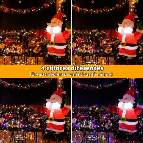 Vista 3 de Ollny Luces de Navidad, 66 pies, 200 luces LED para árbol de Navidad con 11 modos, control remoto, IP44, impermeable, cambio de color, luces