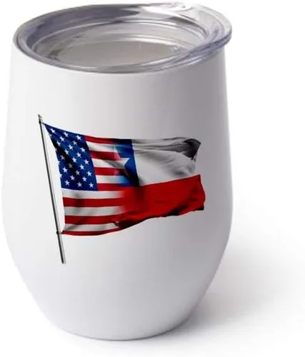 Vista 4 de ExpressItBest Taza de café aislada de acero inoxidable de 10 oz - Bandera de Chile (Chileno) - Muchas opciones