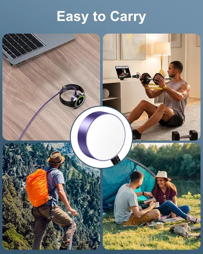 Vista 5 de Cargador de 3.3 pies para Galaxy Watch 7, cargador inalámbrico magnético Samsung [puerto dual USB A/C] cable de carga rápida compatible con Galaxy