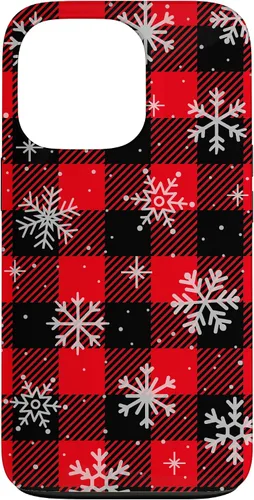 Vista 9 de iPhone 13 Copos de nieve caída nieve nieve Navidad invierno rojo cuadros caso