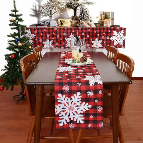 Vista 6 de Grelucgo Bufanda bordada de Navidad para mantel de Navidad, 70 x 17 pulgadas (Grinch)