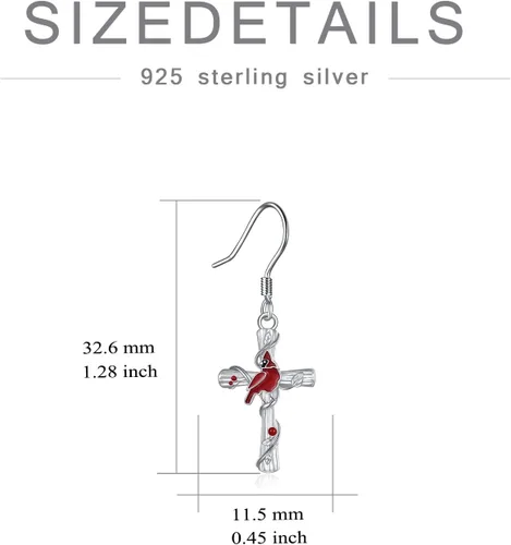 Vista 65 de POPKIMI Bonitos aretes colgantes de animales, joyería de animales, regalos de cumpleaños y Navidad para mujeres, aretes de ópalo de cristal de plata