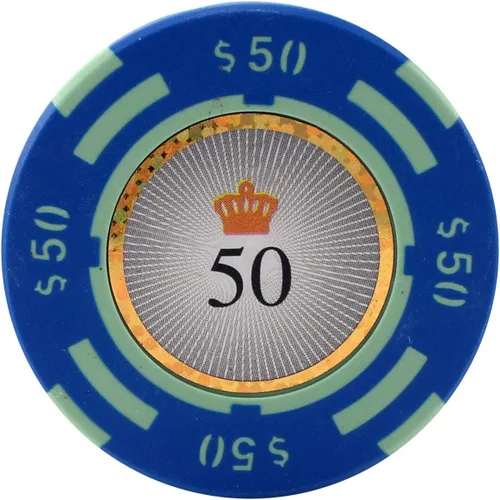 Vista 8 de Versa Games Crown Casino - Fichas de póquer de arcilla en 0.48 oz de peso, paquete de 50 (negro)