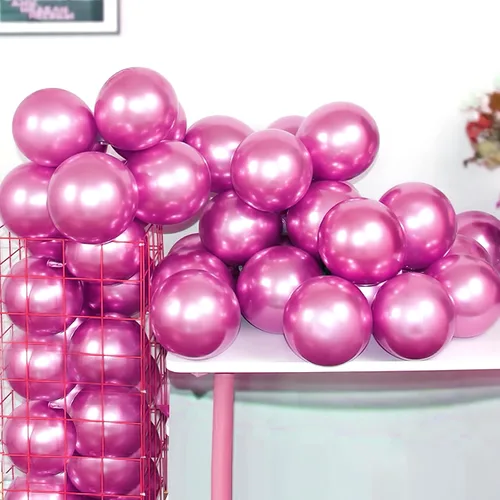 Vista 8 de 100 globos metálicos cromados negros de látex de 12 pulgadas, globos gruesos brillantes para decoración de fiestas