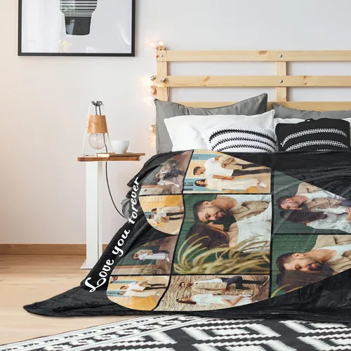 Vista 5 de Livole Manta personalizada con imagen, manta de franela personalizada, manta con foto personalizada con imagen y texto, manta personalizada, regalo