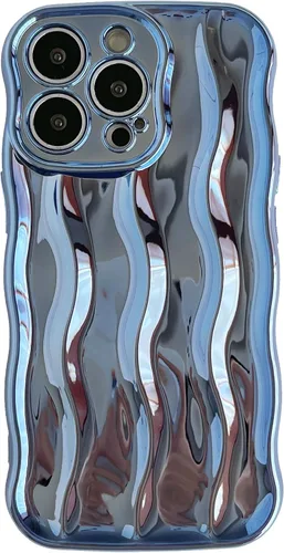 Vista 16 de Caseative Funda para iPhone 13 Pro, funda suave con marco de onda rizada con patrón de ondulación de agua (verde) Water Ripple Pattern Curly Wave