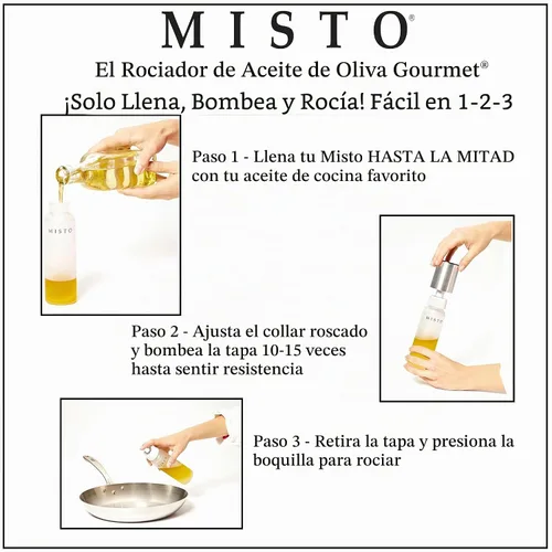 Vista 2 de Misto Pulverizador de aceite, vidrio esmerilado, 7.75 pulgadas
