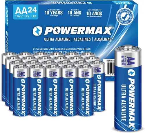 Vista 10 de Powermax 12 pilas AA dobles, paquete de ampollas alcalinas de larga duración para el hogar y la oficina, 10 años de vida útil