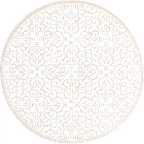 Vista 3 de Unique Loom Rushmore Collection - Alfombra Johnson (redonda, 6 pies 1 pulgada, blanco nieve/beige)