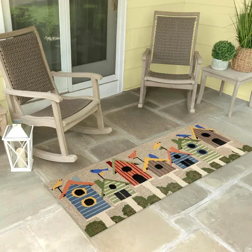 Vista 22 de Liora Manne Mum Aqua - Alfombra para interior/exterior, 3 pies, redonda