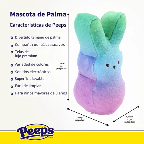Vista 3 de Animal Adventure Peeps 4" Juguete de peluche de conejo Palm Pet coleccionable Azul