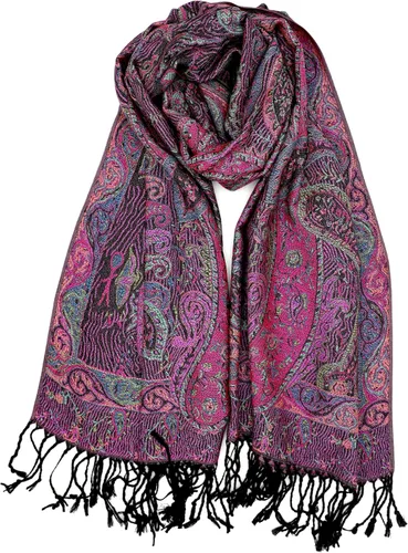 Vista 32 de Achillea Bufanda reversible de pashmina con estampado paisley – Chales y envolturas indios exóticos para vestidos de noche, festivales, todas