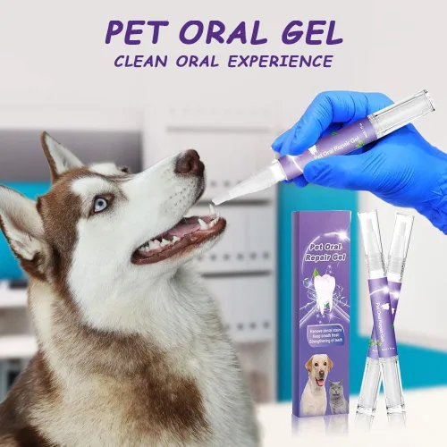 Vista 3 de Cepillo de dientes para mascotas, limpiador de dientes y aliento más fresco, gel de reparación oral para mascotas, gel de blanqueamiento