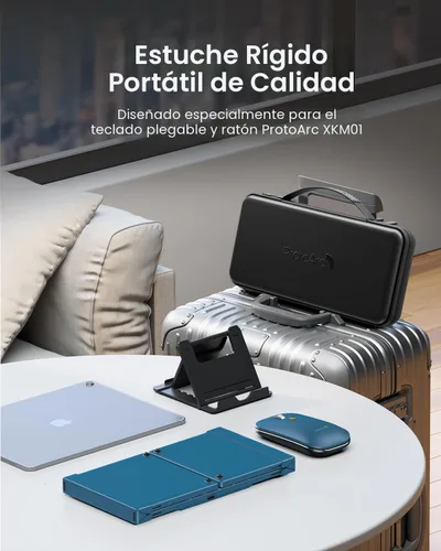 Vista 2 de ProtoArc XKM01 - Combo de ratón y teclado plegable de tamaño completo para Azul