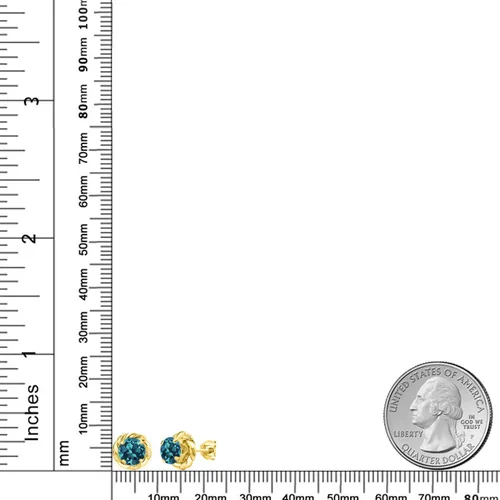 Vista 371 de Gem Stone King Aretes de plata de ley 925 de 0.236 in con piedra natal redonda para mujer