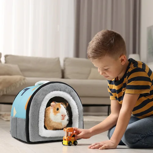 Vista 6 de Pet Soft Refugio para Cobayas, Cama Lavable para Cobayas Cómoda Casa Cueva para Animales Pequeños Accesorios para Conejos, Hámsteres, Ratas