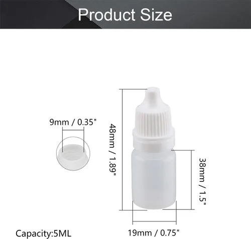 Vista 2 de Othmro Botellas cuentagotas de plástico de ojo de laboratorio de polietileno de 0.2 onzas, 20 piezas, gotero líquido exprimible de 0.2 fl oz boca