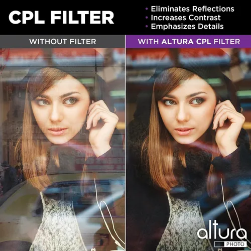 Vista 4 de Altura Photo Kit de Filtros de Lente de 40.5mm - Filtro UV Multi-Capa Protector, Filtro Polarizante CPL y Filtros de Densidad Neutral ND + Estuche