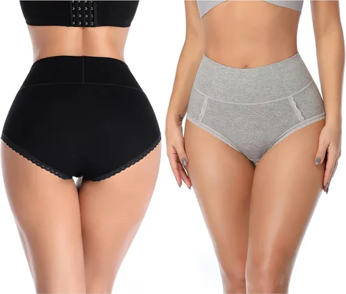 Vista 3 de MISSWHO Cotton High Waisted Soft Womens Underwear Breathable Panties, Multipack