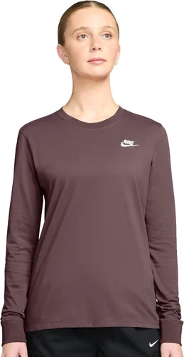 Vista 7 de Nike Sportswear Club - Camiseta de manga larga para mujer Negro/Blanco