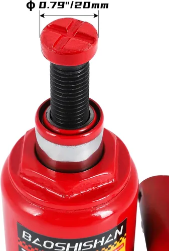 Vista 5 de Gato de botella de doble pistón de 3 toneladas, rango de elevación de 6-1/2" a 16-1/2", gato hidráulico de botella portátil con estuche