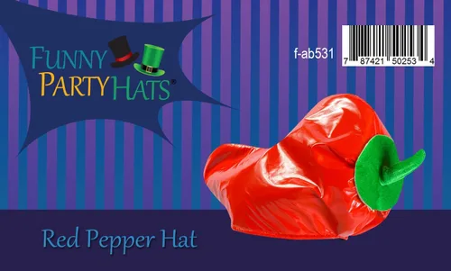 Vista 6 de Funny Party Hats Sombrero de pimienta roja - Sombreros de fiesta del Cinco de Mayo para adultos - Sombreros novedosos