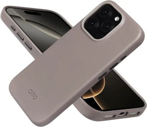Vista 42 de alto Funda para teléfono compatible con iPhone 15 2023 y MagSafe, funda magnética de cuero italiano, funda protectora contra caídas de la serie Clop