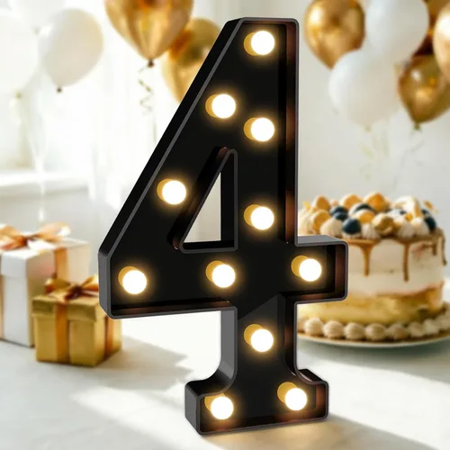 Vista 58 de Pooqla - Números iluminados negros, decoraciones de cumpleaños 50 para hombres Number 50