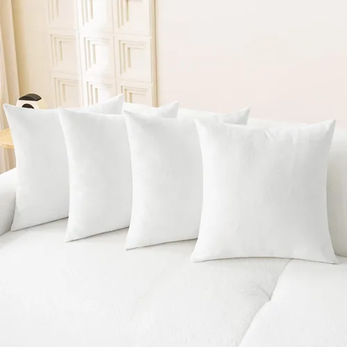 Vista 59 de CaliTime - Paquete de 2 fundas de almohada acogedoras para sofá, decoración del hogar, felpilla suave teñida sólida, 16 x 16 pulgadas, marrón Marrón