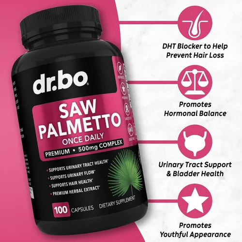 Vista 3 de Myo-inositol y D-Chiro Inositol Saw Palmetto - Relación 401 equilibrio hormonal para mujeres - Saw Palmetto para mujeres pérdida de cabello