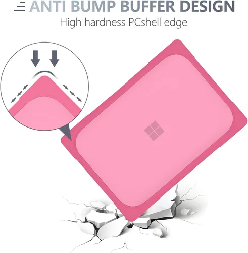Vista 5 de Batianda Funda resistente para laptop Microsoft Surface 5 4/3ª pantalla táctil de 15 pulgadas con soporte plegable y cubierta de teclado, funda