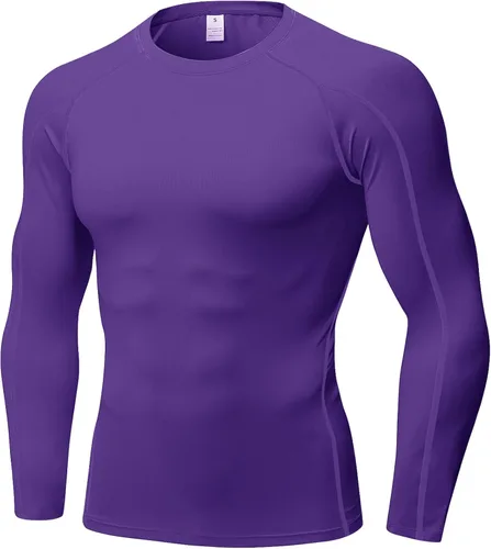 Vista 22 de SPVISE Compression Shirt Men Long Sleeve Workout Gym Shirts Baselayer Top Negro