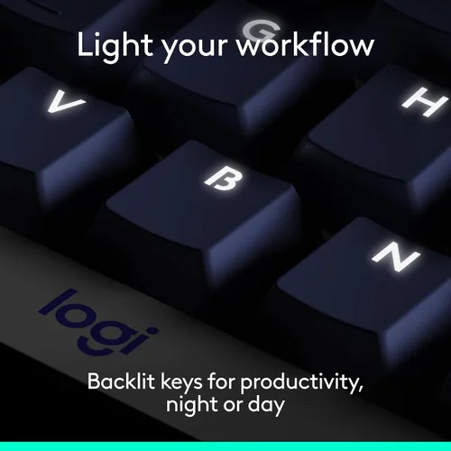 Vista 4 de Logitech Alto Keys K98M - Teclado mecánico inalámbrico, teclado personalizable con junta de absorción de vibraciones, teclas retroiluminadas, Grafito