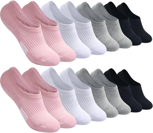 Vista 9 de Toes Home - Calcetines invisibles para mujer, acolchados, de corte bajo, deportivos, forro oculto para tenis, tobillo, invisibles, para correr, 4/6