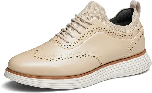 Vista 13 de Bruno Marc Zapatillas de vestir MaxFlex Oxfords para hombre Marrón