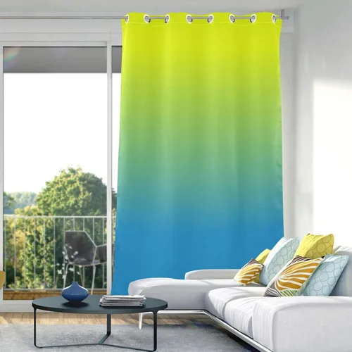 Vista 5 de Cortinas amarillas y azules de 84 pulgadas, 1 pieza, cortinas de puerta para tratamientos de ventanas, divisores de habitación, cortinas de cocina