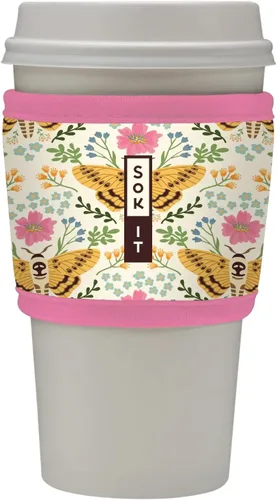 Vista 153 de Sok It HotSok Coffee & Tea - Funda de neopreno con aislamiento reutilizable (floral abstracto)