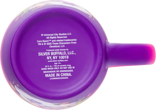 Vista 4 de Silver Buffalo Care Bears - Taza universal de cerámica, 25 onzas Grupo, escena de nube, acabado degradado suave al tacto, taza curvada jumbo, 0.74