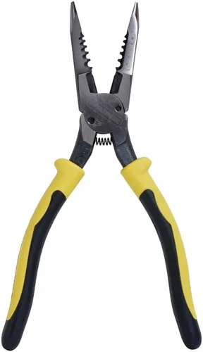 Vista 7 de Klein Tools J206-8C Alicates de punta larga multiuso con resorte, fabricados en Estados Unidos, acero forjado con mangos Journeyman de material dual
