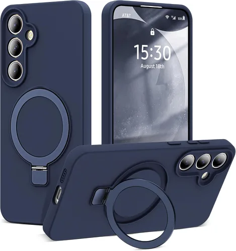 Vista 37 de SKYLMW - Funda para Samsung Galaxy S23 con soporte, 6.1 pulgadas, color negro Soporte de anillo magnético, compatible con Mag-Safe, funda